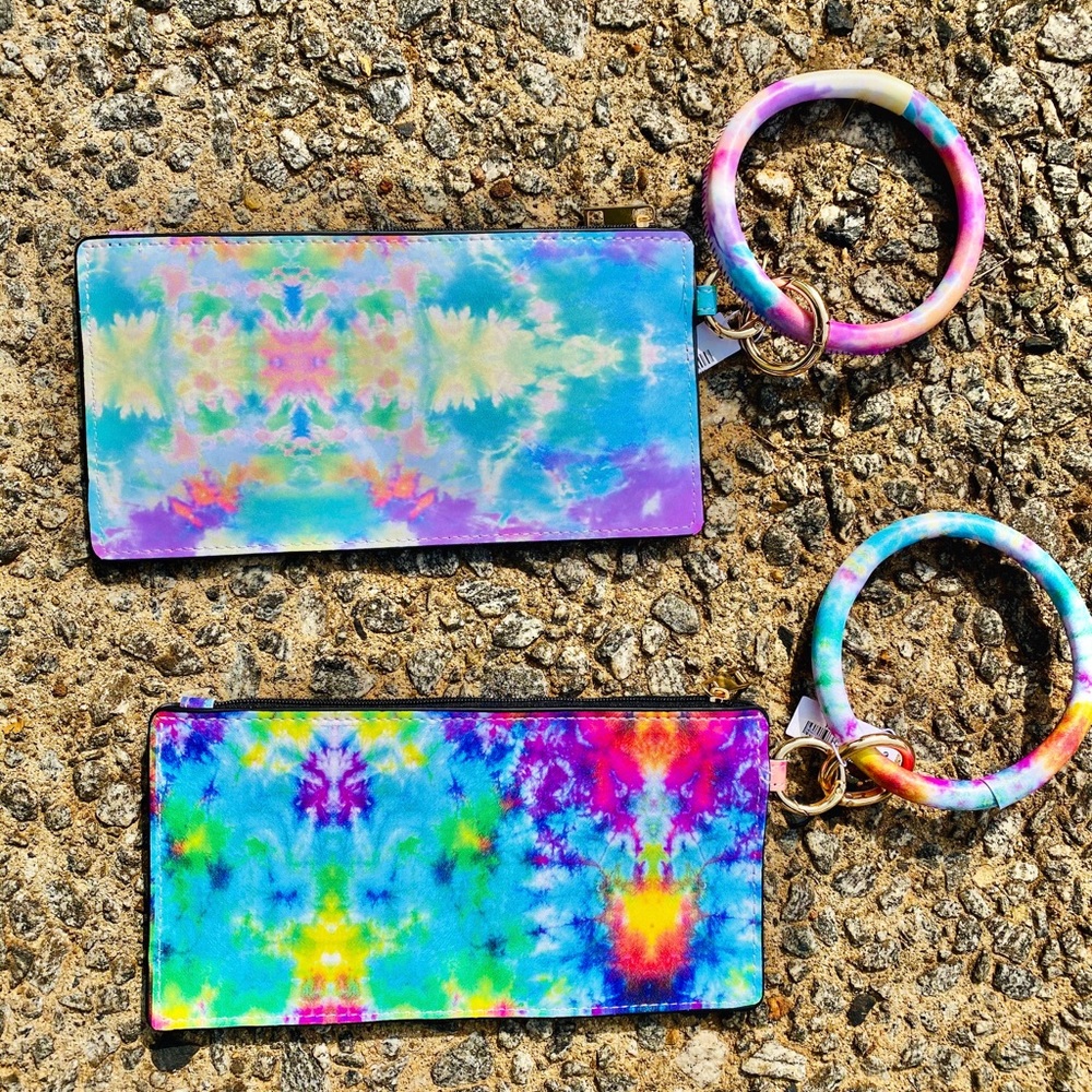 Wallet keychains tye dye